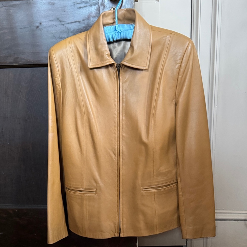 Tan Leather Jacket for Women